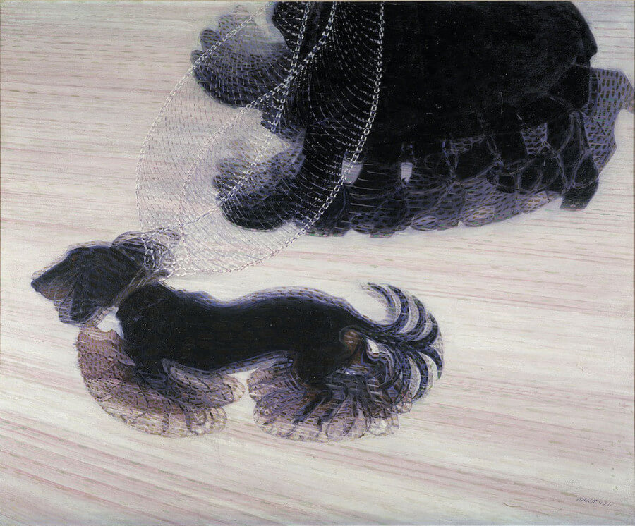 G. Balla, Dinamismo di un cane al guinzaglio, 1912. 