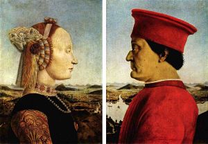 Piero della Francesca, Doppio ritratto dei duchi di Urbino, 1465/1472 ca., Uffizi, Firenze